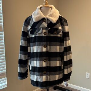 Koolaburra Black and White Plaid Jean Jacket